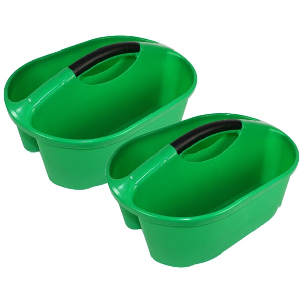 Romanoff Products Classroom Caddies, 8-1/4inH x 12inW x 16-1/4inD, Green, Pack Of 2 Caddies