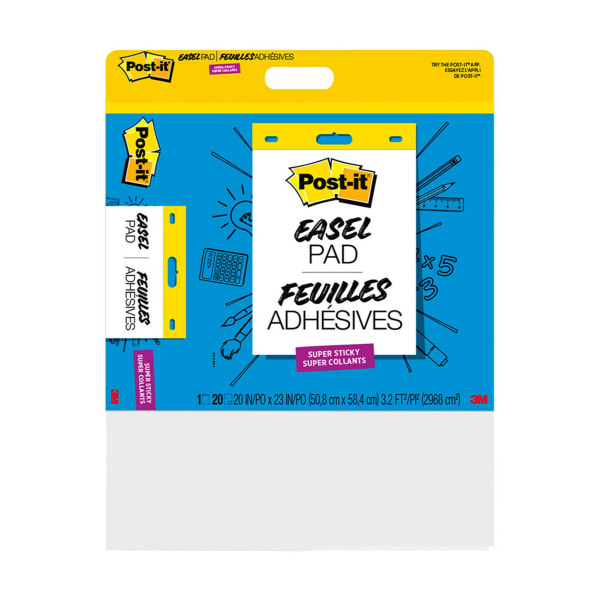 Post-it Super Sticky Wall Pad, 20 in x 23 in, 1 Pad, 20 Sheets/Pad, Great for Virtual Teachers and Students, White