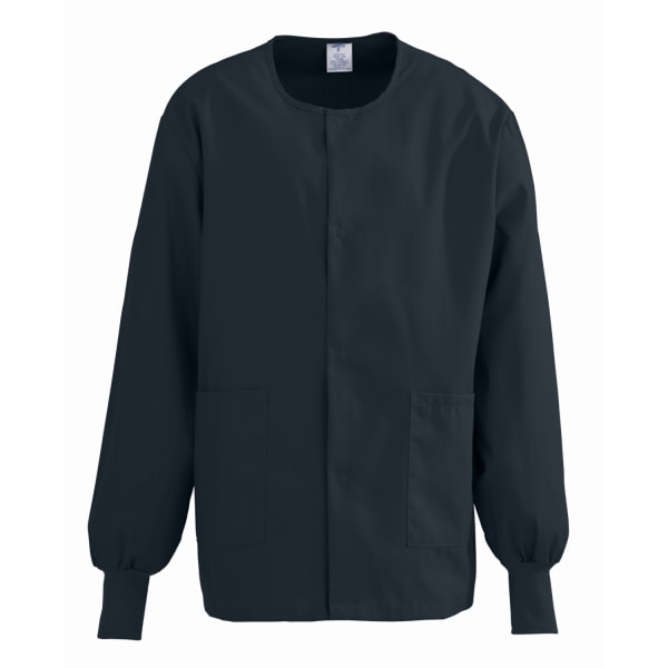 Medline ComfortEase Unisex Warm-Up Scrub Jacket, XL, Black