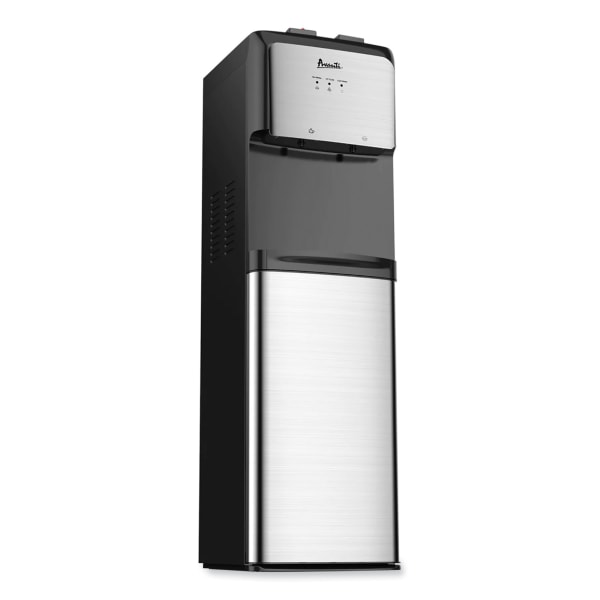 Avanti Bottom-Loading Water Dispenser with UV Light, 3 to 5 Gallon, 41-1/4inH x 14inW x 14inD, Black/Stainless Steel