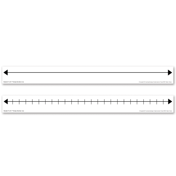 Learning Advantage F.U.N. Student Empty Number Lines, 1 3/4in x 17 1/2in, Multicolor, Pre-K - Grade 8, Pack Of 10