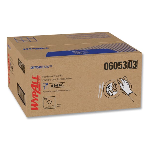 WypAll X50 Wipers, 23 1/2in x 12 1/2in, White, Carton Of 200