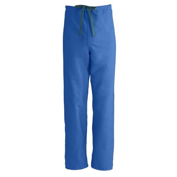 Medline ComfortEase Unisex Reversible Drawstring Pants, Large, Royal Blue