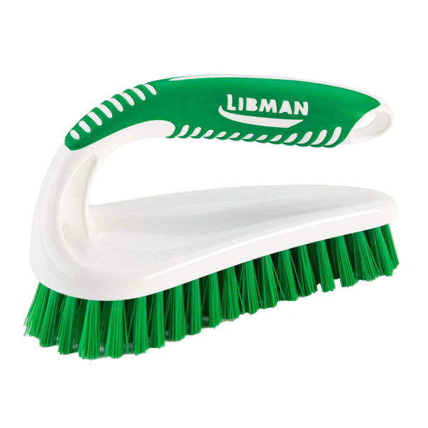 Libman Commercial Power Scrub Brushes, 7in x 2-1/2in, Green/White, Pack Of 6 Brushes