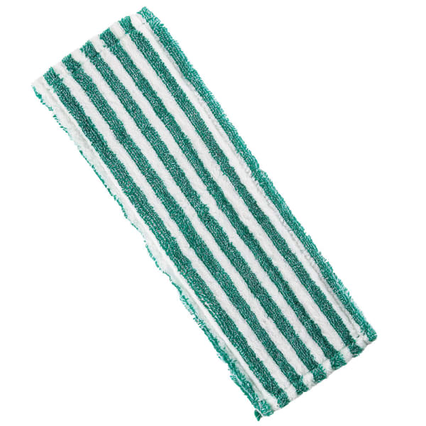 Libman Commercial Microfiber Wet/Dry Floor Mop Refills, 6-1/2in x 18-1/2in, Green/White, Pack Of 6 Refills