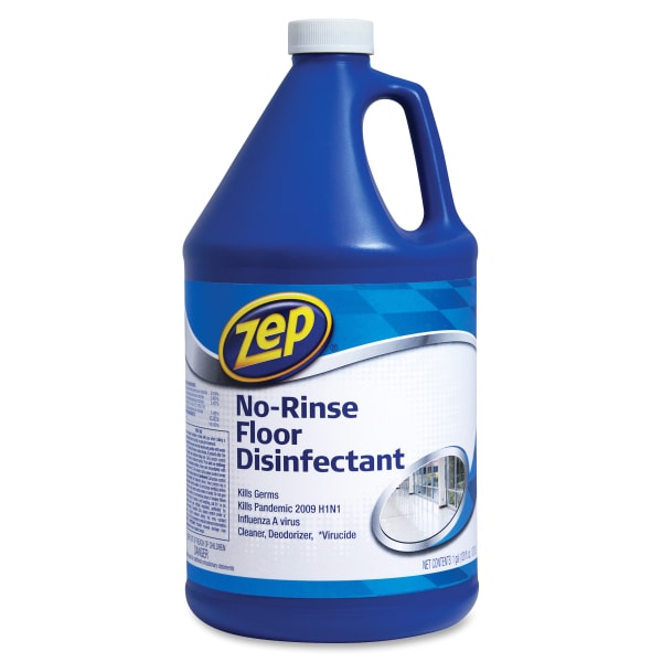 Zep No-Rinse Floor Disinfectant - 128 fl oz (4 quart) - Disinfectant, Deodorize - Blue - 4 / Carton