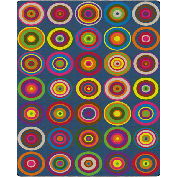 Flagship Carpets Color Rings Rug, Rectangle, 10ft 9in x 13ft 2in, Indigo