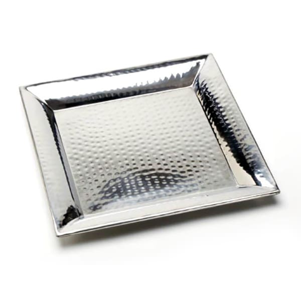 American Metalcraft Square Hammered Stainless Steel Tray, 16in x 16in x 1-1/8in, Silver