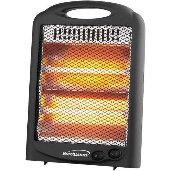 Brentwood H-Q600BK 600-Watt Portable Space Heater - Quartz - Electric - 600 W - 2 x Heat Settings - 600 W - Room - Portable - White