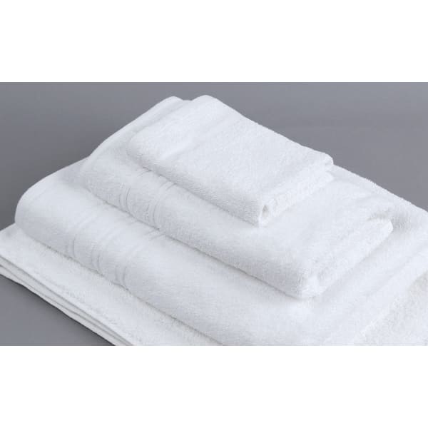 HSM Bath Towels, Primaverano, 24in x 50in, White, Toruga Dobby Border, Total Qty 36
