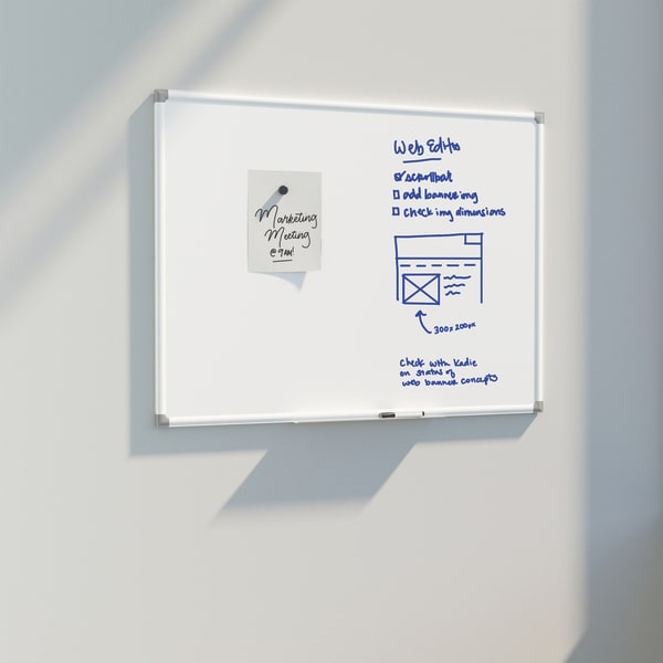 U Brands Magnetic Porcelain Steel Board, 96in X 48in, White Aluminum Frame, Actual Size 95in X 47in (4902U00-01)