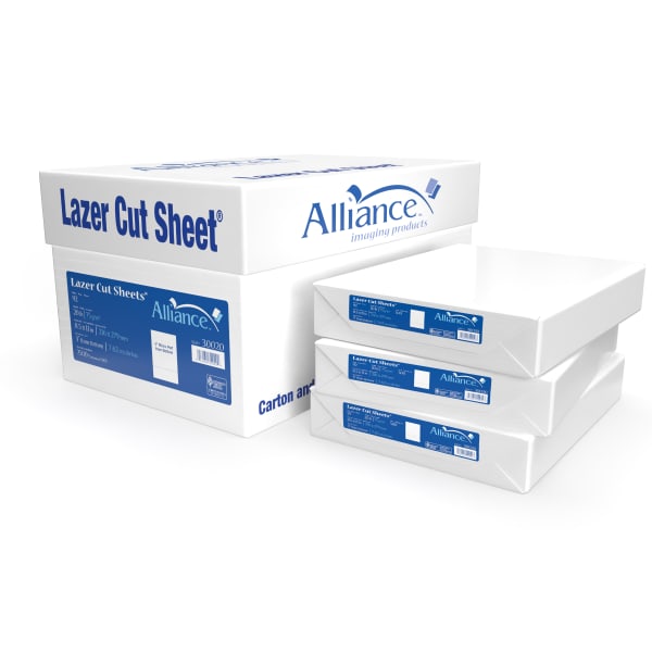 Alliance Pre-Perforated Cut Sheets, 8-1/2in x 11in, 20 Lb, White, 500 Sheets Per Ream, Case Of 5 Reams