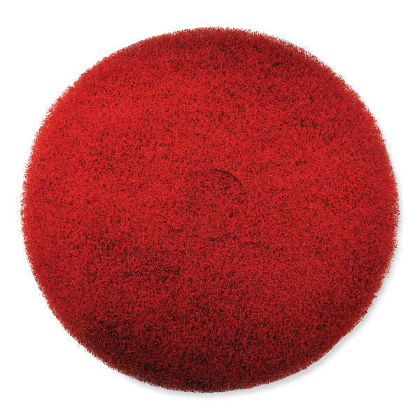 SC Johnson Professional EZ CARE Heavy Duty Scrub Pad, 17in Diameter, Red/Gray, 5/Carton