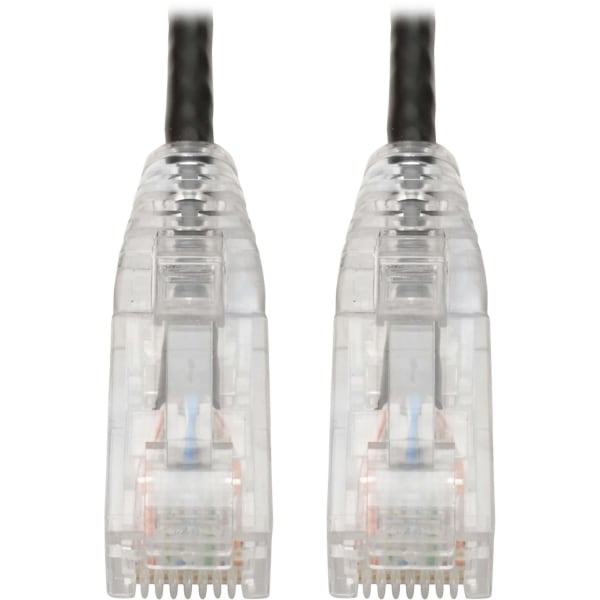 Tripp Lite Cat6 UTP Patch Cable (RJ45) - M/M, Gigabit, Snagless, Molded, Slim, Black, 8 in - First End: 1x R - N201S8NBK
