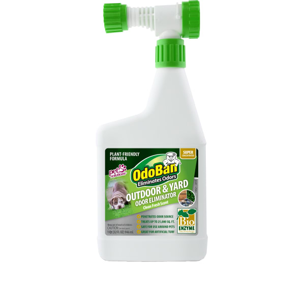 OdoBan Outdoor And Yard Odor Eliminator, With Hose End Sprayer, Clean Fresh Scent, 32 Oz