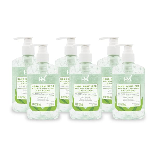 Highmark Hand Sanitizer With Aloe, Floral Scent, 8 Oz, Green, Case Of 6 Bottles