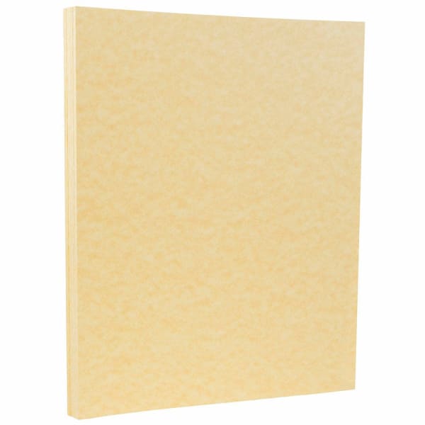 JAM Paper Card Stock, Antique Gold Parchment, Letter (8.5in x 11in), 65 Lb, Pack Of 50