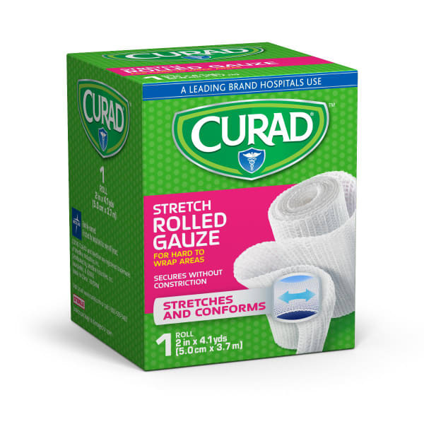 CURAD Sterile Rolled Gauze, 2in x 4 1/8 Yd., White, Pack Of 24
