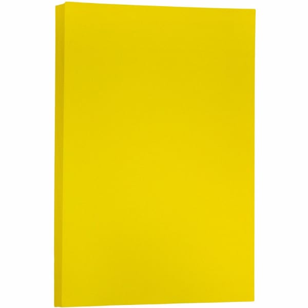 JAM Paper Card Stock, Yellow, Ledger (11in x 17in), 65 Lb, Pack Of 250