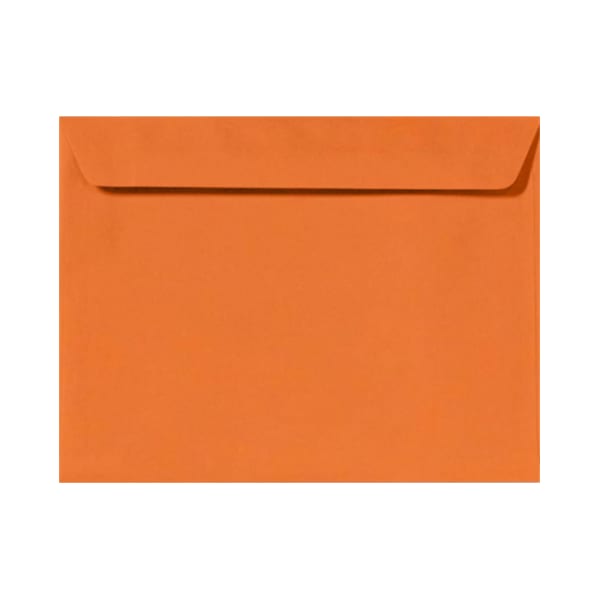 LUX Booklet 9in x 12in Envelopes, Gummed Seal, Mandarin Orange, Pack Of 500