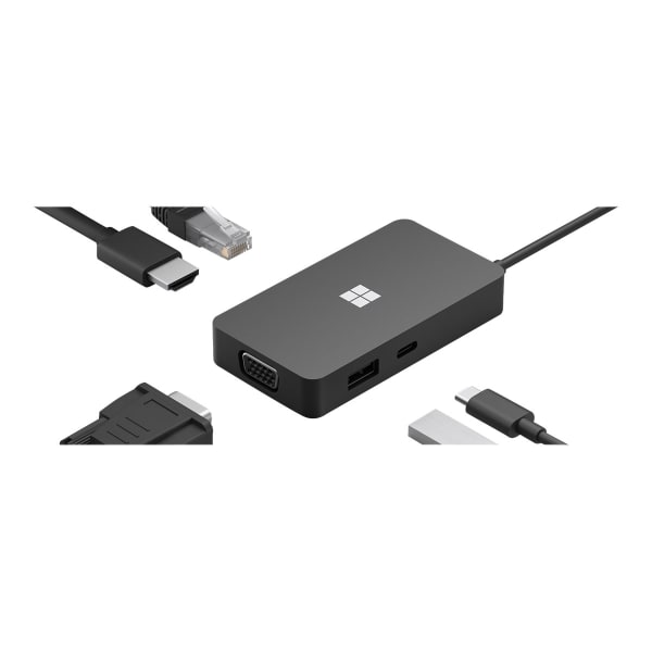 Microsoft Docking Station - for Notebook - USB 3.2 (Gen 2) Type C - 1 Displays Supported - 4K - 3840 x 2160 - 1 x USB Type-A Ports - USB Type-A - 1 x USB Type-C Ports - USB Type-C - 1 x RJ-45 Ports - Network (RJ-45) - 1 x HDMI Ports - HDMI - VGA