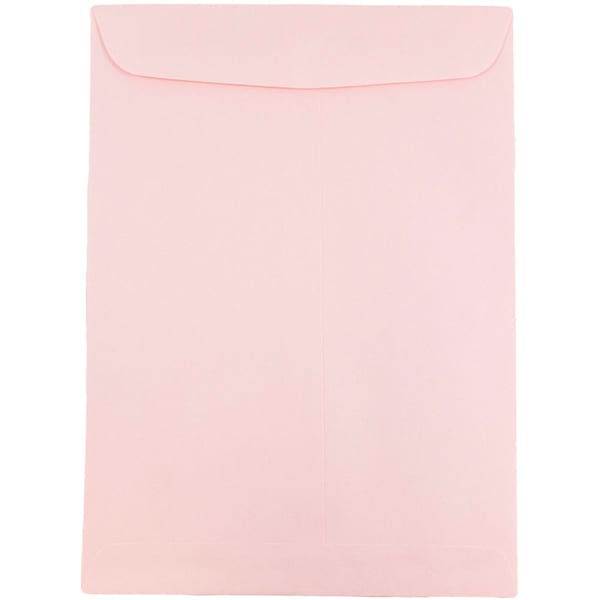 JAM Paper Open-End 6in x 9in Catalog Envelopes, Gummed Seal, Baby Pink, Pack Of 10