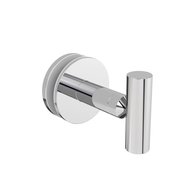 Wingits MODERN Elegance Robe Hook, Single, Glass Mount, Silver, Total Qty 1