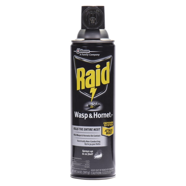 Raid Wasp and Hornet Killer 33 - Spray - Kills Wasp, Hornet, Mud Dauber, Yellow Jacket - 14 fl oz - White - 1 Each