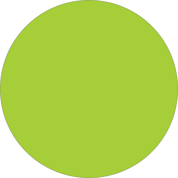 Tape Logic Removable Inventory Labels, DL1390FG, Round, 2in, Fluorescent Green, Roll Of 500