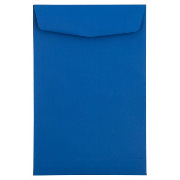 JAM Paper Open-End 6in x 9in Catalog Envelopes, Gummed Seal, Presidential Blue, Pack Of 10