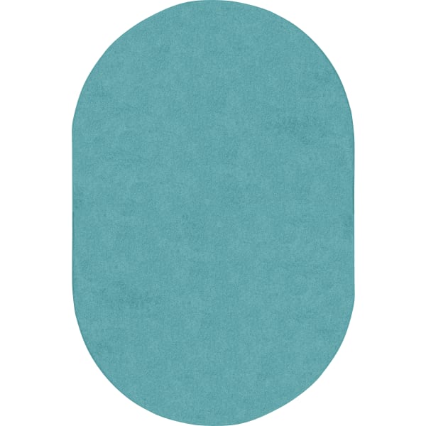 Joy Carpets Kids Essentials Oval Area Rug, Just Kidding, 6ft x 9ft, Seafoam