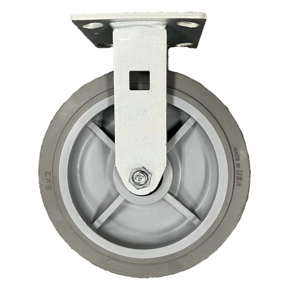 CSL Poly Casters, Rigid, 8in, Gray, Set Of 2 Casters