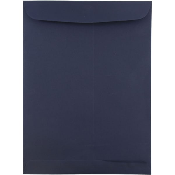 JAM Paper Open-End 9in x 12in Catalog Envelopes, Gummed Seal, Navy Blue, Pack Of 10