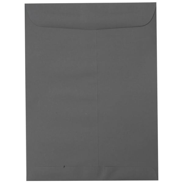 JAM Paper Open-End 10in x 13in Catalog Envelopes, Gummed Closure, Dark Gray, Pack Of 10