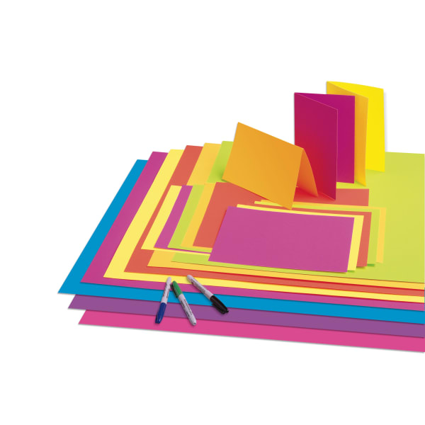 Pacon Neon Poster Board, 22in x 28in, Assorted Colors, Pack Of 25