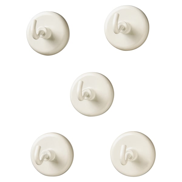 Learning Resources Original Magnetic Hooks - 13 lb (5.90 kg) Capacity - for Pocket Chart, Flip Book, Hall Pass, Decoration - White - 5 / Pack