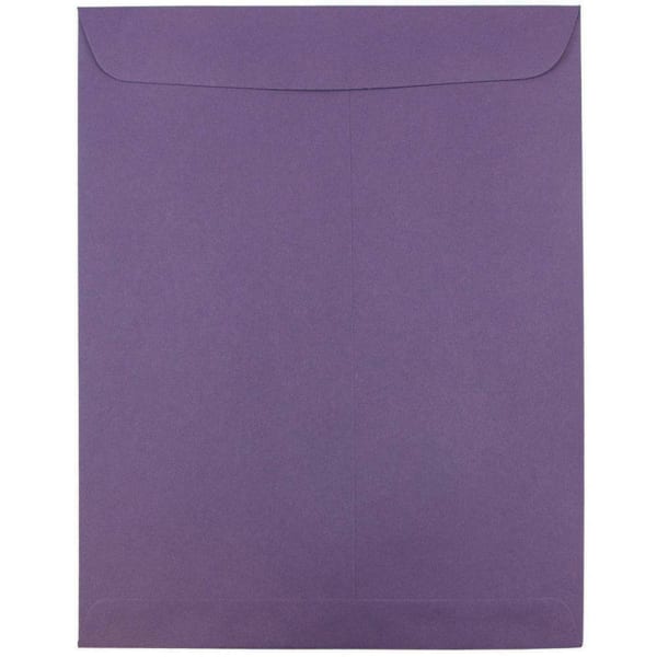 JAM Paper Open-End 10in x 13in Catalog Envelopes, Gummed Closure, Dark Purple, Pack Of 10