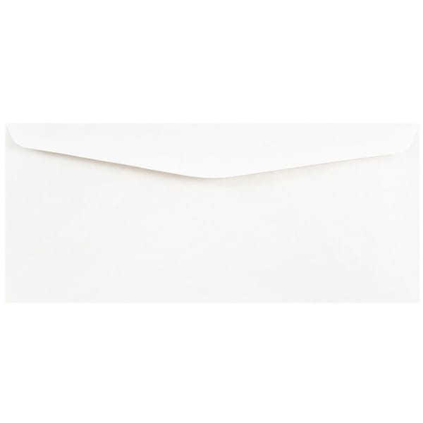 JAM PAPER #10 Business Commercial Envelopes, 4 1/8 x 9 1/2, White, Bulk 500/Box