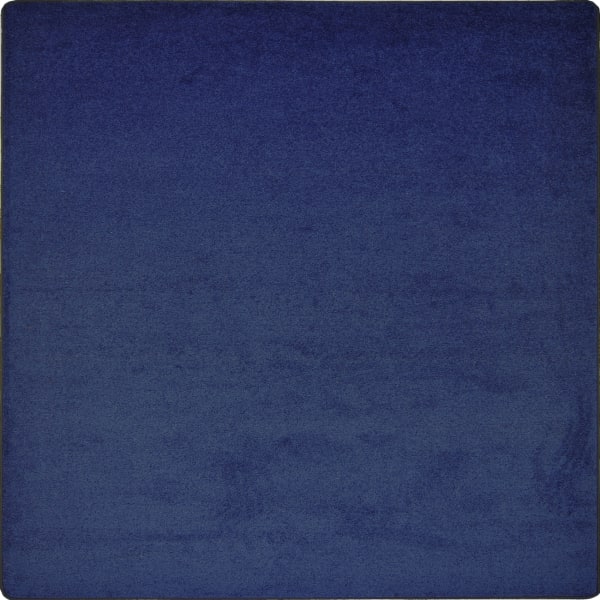 Joy Carpets Kid Essentials Solid Color Square Area Rug, Endurance, 6ft x 6ft, Midnight Sky