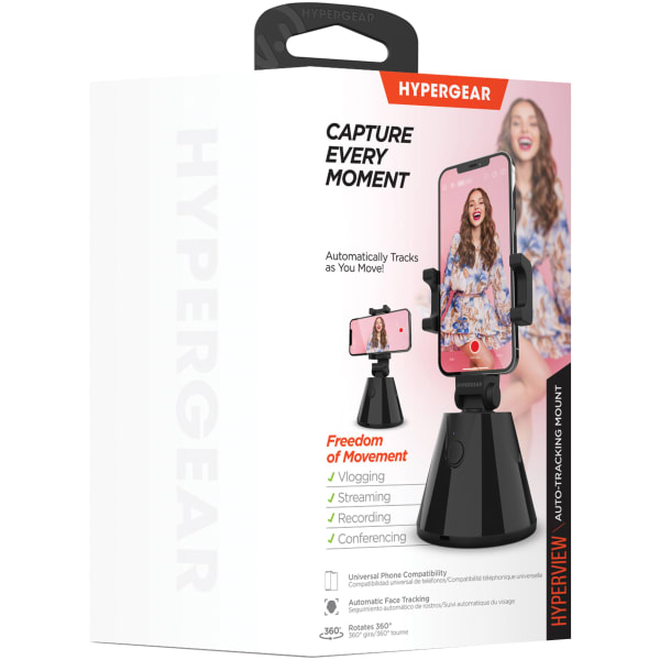 HyperGear HyperView Auto-Tracking Plastic Universal Phone Mount for iPhone or Android, Black