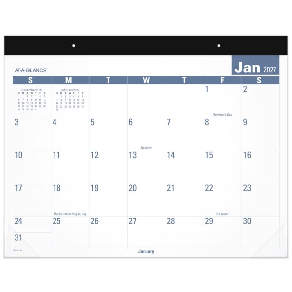 AT-A-GLANCE 2027 Easy to Read Desk Pad Calendar, Standard, 21 3/4in x 17in