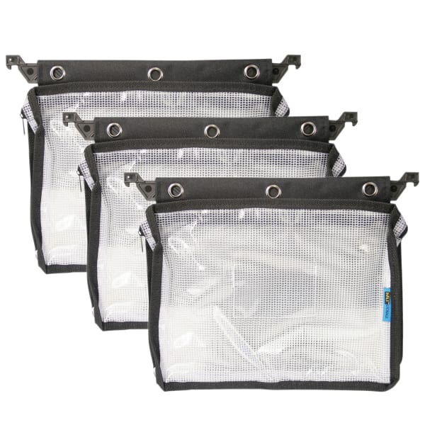 Innovative Storage Designs Expanding Zipper Pouches, 9-3/4in x 13in, Clear, Pack Of 3 Pouches