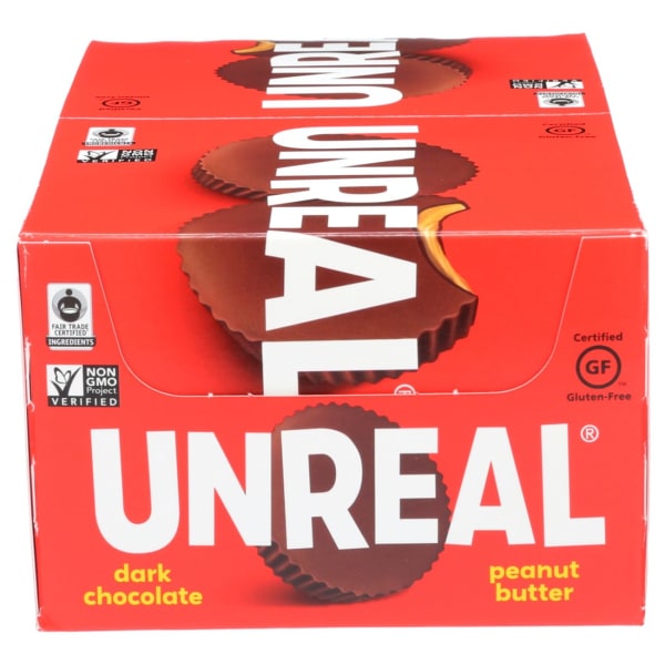 Unreal Dark Chocolate Peanut Butter Cups, 0.5 Oz, Total Qty 40