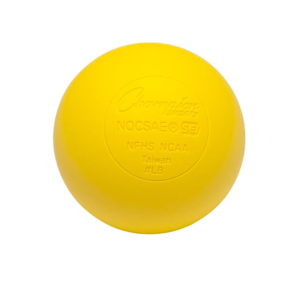 Champion Sports Official Size Lacrosse Balls, 2-1/2in, Yellow, Pack Of 12 Lacrosse Balls