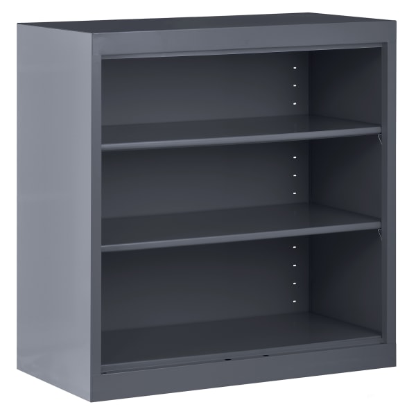Sandusky 3-Shelf Welded Steel Bookcase, 36inH x 36inW x 18inD, Charcoal