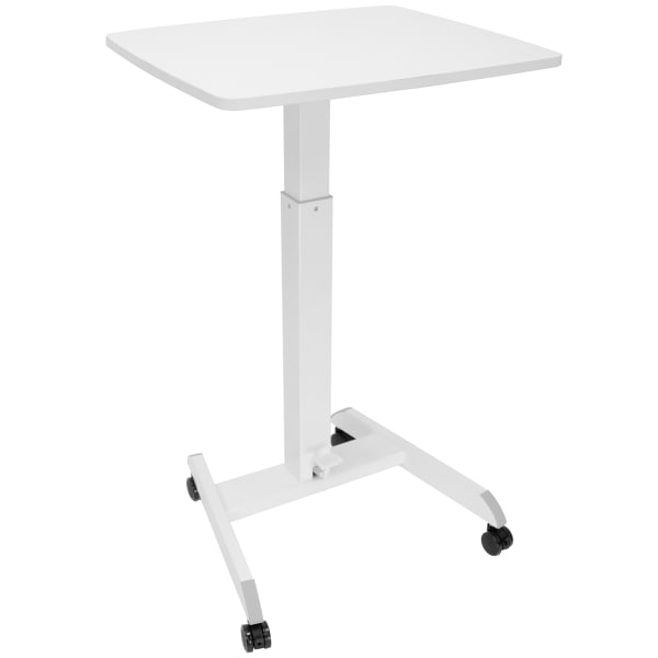 Mount-It! Adjustable Rolling 23inW Laptop Computer Desk, White