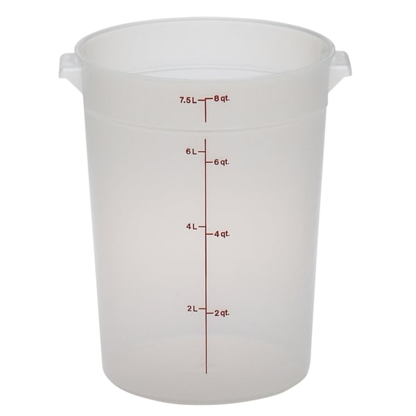 Cambro Translucent Round Food Containers, 8 Qt, Pack Of 12 Containers