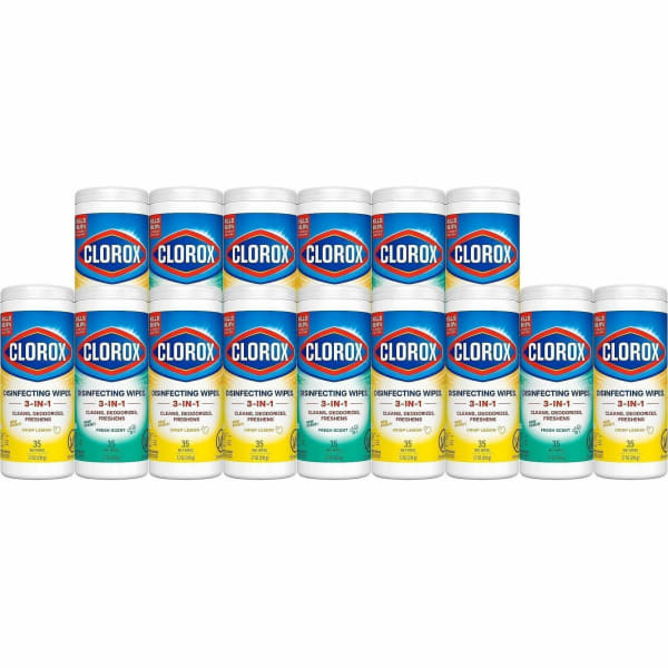 Clorox Disinfecting Cleaning Wipes Value Pack - Ready-To-Use - Easy to Use - White - 35 Tub - 675 / Pallet