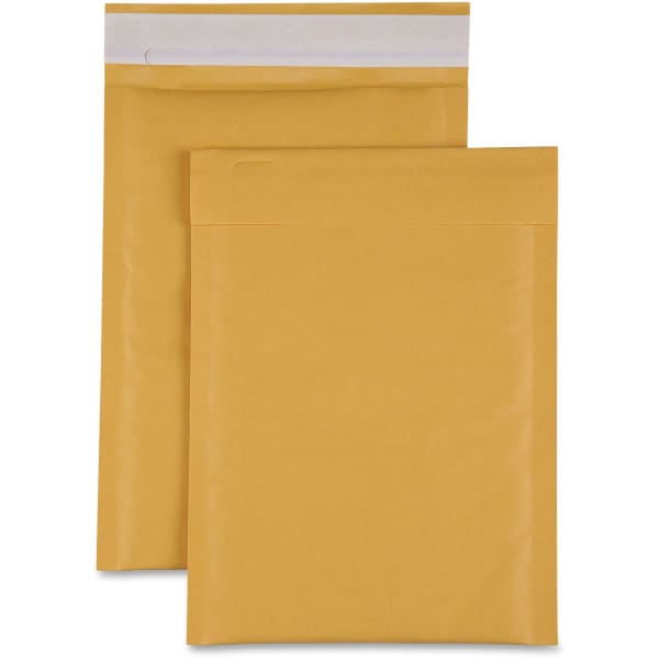Sparco Size 1 Bubble Cushioned Mailers - Bubble - #1 - 7 1/2in Width x 12in Length - Self-sealing - Kraft - 100 / Carton - Kraft