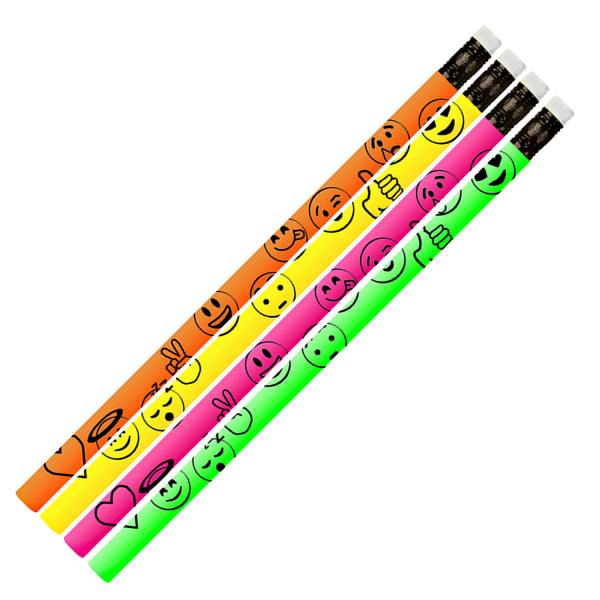 Musgrave Pencil Co. Inc. Motivational Pencils, Everyday Emotion Icons, 12 Pencils Per Pack, Set Of 12 Packs